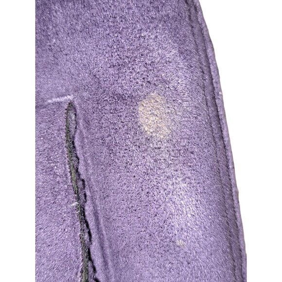 GAP Baby Girl Purple Faux Suede Sherpa Coat Jacket 18-24mo Double Breasted - Picture 2 of 7